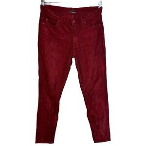 Mother The Muse Ankle Pants Hopscotch Burgundy Corduroy Size 26